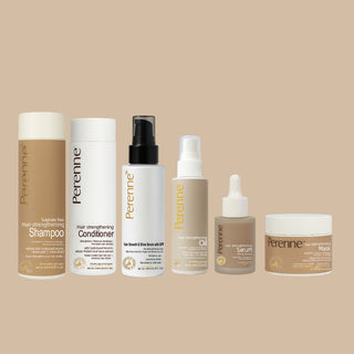 Haircombo_7 Combo pack of Hair strengthening kit with Hair strengthening Shampoo, Conditioner, Hair smooth and shine serum, Hair Oil, Hair strengthening serum and Hair Mask | Controls Hair Fall & Promotes Hair Growth | Paraben & Sulphate Free| Men & Women