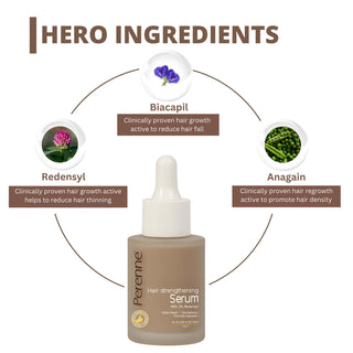 Buy 2 & Get 3 Perenne Hair Strengthening Serum | Hair Fall Control, Hair Growth & Regrowth | Redensyl, Bicapil & Anagain | Sulphate & Paraben Free | All Hair Types