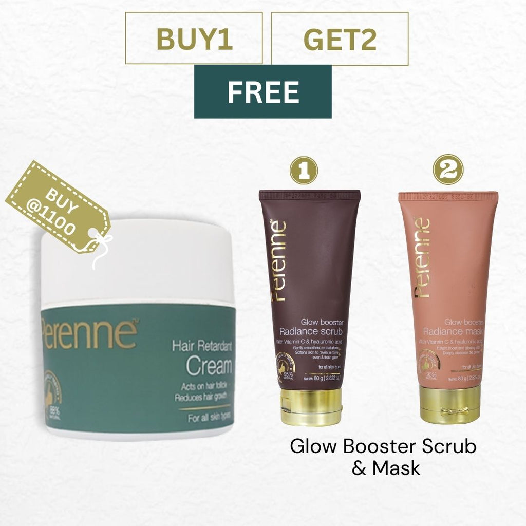 Buy Hair Retardant Cream Get Free Glow Booster Scrub + Mask Perenne