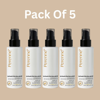 Perenne Hair Smooth and Shine Serum with SPF – Pack of 5 (100ml each) | With Root Biotech, Argan Oil & Rosemary Oil | Anti-Frizz Hair Serum for Shine, UV & Heat Protection | Suitable for All Hair Types