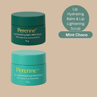 Perenne Lip Lightening Scrub & Lip Hydrating balm (Mint Choco- 10gm x 2)