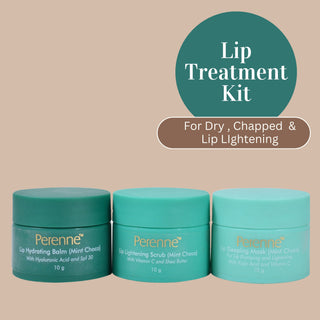 Pack Of Perenne Lip Hydrating Balm, Lip Lightening Scrub &  Lip Sleeping Mask (Mint Choco, 10gm x 3)