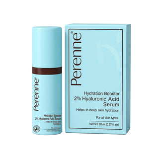 Perenne Hydration Booster 2% Hyaluronic Acid Serum With Swiss Glacier Water + Pentavitin® | Intense Hydration + Skin Plumping |Lightweight & Fast-Absorbing| 92% Natural | Dermatologically Tested | For All Skin Types 20 ml