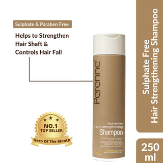 Perenne Sulphate-Free Hair Strengthening Shampoo | Anti-Hair Fall | Hair Growth | Hydrolyzed Keratin, Wheat Quat C & Onion Extract | For Men & Women (250ml)