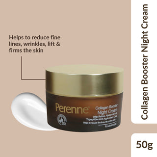 Perenne Collagen Booster Night Cream (50g) |Best Night Cream For Men & Women| Enriched with Retinol, Tripeptides, Hyaluronic Acid & Swiss Apple Stem Cells|Helps To Lift & Firm and Tightened skin| Prevents Fine Lines & Wrinkles| Paraben Free