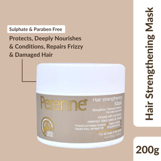 Perenne Paraben & Sulphate Free Hair Strengthening Mask | For Men & Women | For all hair types | with RootBioTec, Redensyl, Black Seed Oil, Keratin | Reduces Breakage & Repair Damaged Hair & Smoothens | Helps to fight dryness, roughness, & Split ends