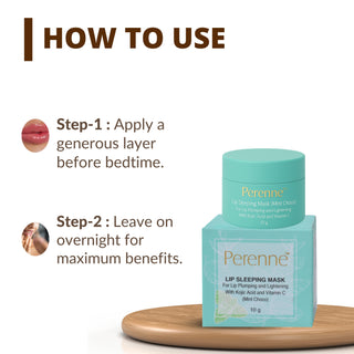 Perenne Lip Sleeping Mask (Mint Choco) | For Dry & Chapped Lips | Lip Plumping & Depigmentation | Hydrating & Nourishing | Kojic Acid & Vitamin C (10 gm)