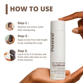 Perenne Hair Strengthening Conditioner | Anti-Hair Fall | Frizz Control | Smooth & Shiny Hair | Sulphate & Paraben Free | For Men & Women (250 ml)