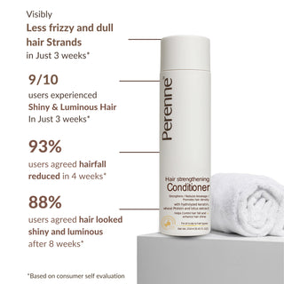 Perenne Hair Strengthening Conditioner | Anti-Hair Fall | Frizz Control | Smooth & Shiny Hair | Sulphate & Paraben Free | For Men & Women (250 ml)