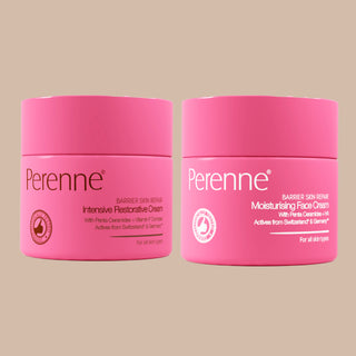 Combo Pack of Perenne Barrier Skin Repair Intensive Restorative Cream and Barrier Skin Repair Moisturizing Face Cream