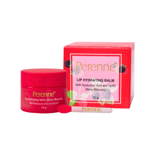 Perenne Lip Hydrating Balm (Berry Blossom) | For Dry, Chapped, & Cracked Lips | Deep Hydration & SPF 30 Protection | Hyaluronic Acid, Vitamin C & Rosehip Oil (10gm)