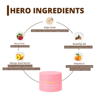 Perenne Lip Sleeping Mask (Berry Blossom) | For Dry, Chapped Lips | Plumps & Brightens Dark Lips | Overnight Hydration & Repair | Kojic Acid & Vitamin C | (10 gm)