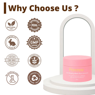 Perenne Lip Sleeping Mask (Berry Blossom) | For Dry, Chapped Lips | Plumps & Brightens Dark Lips | Overnight Hydration & Repair | Kojic Acid & Vitamin C | (10 gm)