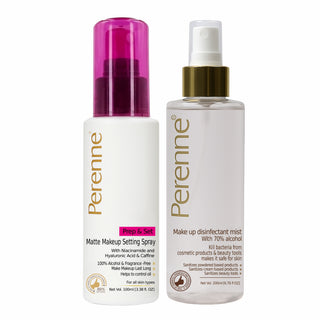 Buy Combo of Perenne Prep & Set Matte Makeup Setting Spray & Makeup Disinfectant Mist (100ml x 200ml)