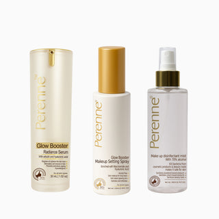 Buy Combo of Perenne Glow Booster Radiance Serum, Glow Booster Makeup Setting Spray & Makeup Disinfectant Mist ( 30ml x 100ml 200ml )