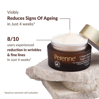 Perenne Collagen Booster Night Cream | Best Anti-Aging Night Cream for Men & Women | Retinol, Tripeptides, Hyaluronic Acid & Swiss Apple Stem Cells | Lifts, Firms, Reduces Wrinkles & Fine Lines | Deep Hydration & Skin Repair | Paraben Free (50g)