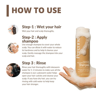 Perenne Sulphate-Free Hair Strengthening Shampoo | Anti-Hair Fall | Hair Growth | Hydrolyzed Keratin, Onion Extract & Redensyl | For Men & Women (250ml)