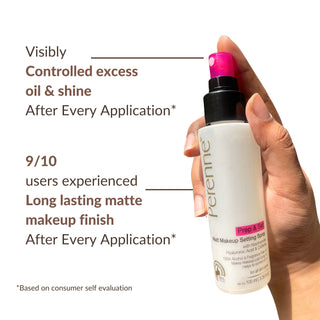 Perenne Prep & Set Matte Makeup Setting Spray with Niacinamide, Hyaluronic Acid & Caffeine |Matte Finished| Helps to control oil | For Long Lasting makeup up to 24 hrs* |100% Alcohol-Free & Fragrance-Free