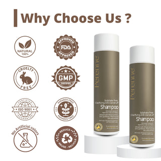 Perenne Sulphate-Free Clarifying Anti-Dandruff Shampoo | Controls Dandruff, Flakiness & Itchy Scalp | Zinc Pyrithione, Piroctone Olamine & Salicylic Acid | Paraben & Sulphate Free| All Hair Types | For Men & Women (250ml)