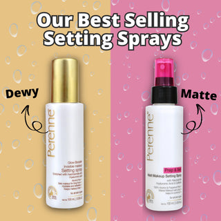 Perenne Glow Booster Makeup Setting Spray | Alcohol-Free | Enriched with Niacinamide & Hyaluronic Acid | Best Long-Lasting Makeup Fixer & Dewy Finish (100ml)