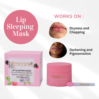 Perenne Lip Sleeping Mask (Berry blossom) For lip plumping & depigmentation With Kojic acid & Vitamin C (10 gm)