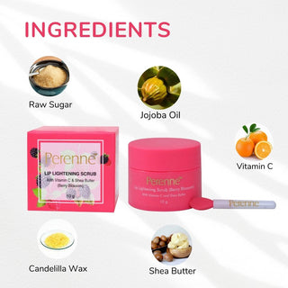 Perenne Lip Lightening Scrub (Berry blossom)With Vitamin C and Shea butter (10 gm)