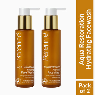 Perenne Aqua Restoration Hydrating Facewash | Deep Cleansing & Hydration | Glycerine, Grapefruit Water & Vitamin C | For All Skin Types | Paraben & Sulphate Free (100ml)