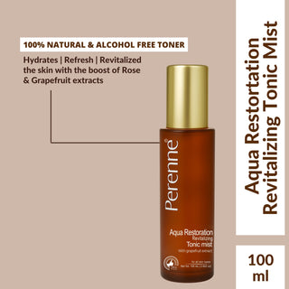 Perenne Revitalizing Tonic Mist | Hydrating & Pore-Minimizing Toner | Alcohol-Free Natural Toner | Rose Water & Green Tea Extracts | Balances Skin pH | Dermatologically Tested | Refresh & Restore Skin (50ml & 100ml)