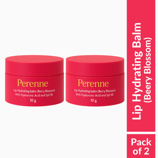 Perenne Lip Hydrating Balm (Berry Blossom) | For Dry, Chapped, & Cracked Lips | Deep Hydration & SPF 30 Protection | Hyaluronic Acid, Vitamin C & Rosehip Oil (10gm)