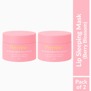 Perenne Lip Sleeping Mask (Berry Blossom) | For Dry, Chapped Lips | Plumps & Brightens Dark Lips | Overnight Hydration & Repair | Kojic Acid & Vitamin C | (10 gm)