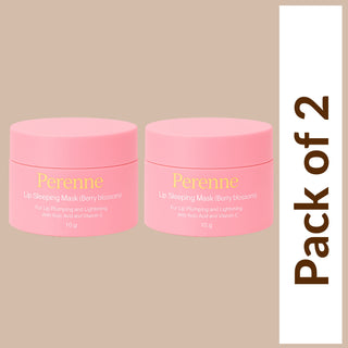 Perenne Lip Sleeping Mask (Berry Blossom) | For Dry, Chapped Lips | Plumps & Brightens Dark Lips | Overnight Hydration & Repair | Kojic Acid & Vitamin C | (10 gm)