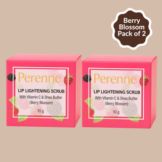 Perenne Lip Lightening Scrub (Berry Blossom) | Removes Pigmentation & Dead Skin | Hydrating & Nourishing | Vitamin C, Shea Butter & Jojoba Oil (10 gm)