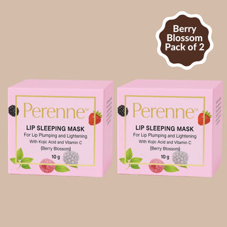 Perenne Lip Sleeping Mask (Berry Blossom) | For Dry, Chapped Lips | Plumps & Brightens Dark Lips | Overnight Hydration & Repair | Kojic Acid & Vitamin C | (10 gm)