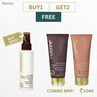 Combo_01 (Buy Glow Booster Invisible Makeup Setting Spray Get Free Glow Booster Radiance Scrub & Radiance Mask)