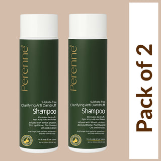 Perenne Sulphate-Free Clarifying Anti-Dandruff Shampoo | Controls Dandruff, Flakiness & Itchy Scalp | Zinc Pyrithione, Piroctone Olamine & Salicylic Acid | Paraben & Sulphate Free| All Hair Types | For Men & Women (250ml)