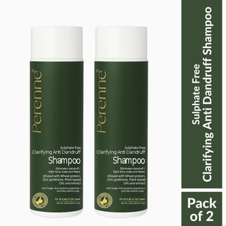 Perenne Sulphate-Free Clarifying Anti-Dandruff Shampoo | Controls Dandruff, Flakiness & Itchy Scalp | Zinc Pyrithione, Piroctone Olamine & Salicylic Acid | Paraben & Sulphate Free| All Hair Types | For Men & Women (250ml)