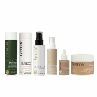 Haircombo_1 Combo Pack of Clarifying Hair Strengthening kit with Anti-dandruff clarifying Shampoo, Conditioner, Hair smooth and shine serum, Hairil, Hair strengthening serum and Hair Mask| Reduces Dandruff and promotes clear & healthy scalp | Men & Women