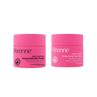 Perenne Barrier Skin Repair Intensive Restorative Cream & Perenne Barrier Skin Repair Moisturizing Face Cream Combo | Ceramide-Based Face Moisturizers for Dry, Sensitive Skin | Deep Repair & Hydration | Dermatologist-Tested & Fragrance-Free