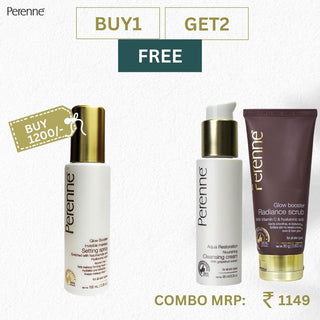 Combo_10 (Buy Glow Booster Invisible Makeup Setting Spray Get Free Nourishing Cleansing Cream & Glow Booster Radiance Scrub)