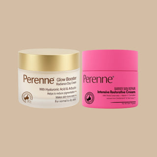 Combo of Perenne Glow Booster Radiance Day Cream & Barrier Skin Repair Intensive Restorative Cream (50g x 50g)
