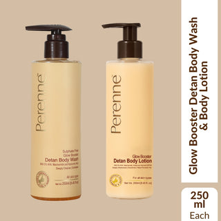 Body Care Combo 1 - Perenne Sulphate free Glow Booster Detan Body Wash (250 ml) & Perenne Sulphate free Glow Booster Detan Body Lotion (250 ml)