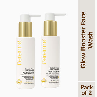 Perenne Glow Booster Face Wash | Vitamin C & Niacinamide | Glowing, Brightening & Skin Lightening | Sulphate-Free & Gentle Cleansing (100ml)
