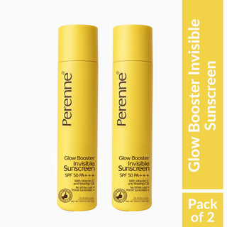 Perenne Glow Booster Invisible Sunscreen SPF 50 PA+++ | No White Cast | UVA & UVB Protection | Vitamin C & Rosehip Oil | Lightweight & Non-Greasy | Primer Sunscreen | For Men & Women (50ml)