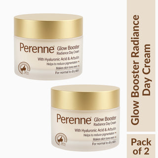 Perenne Glow Booster Radiance Day Cream | Natural Vitamin C, Green Tea & Licorice | Skin Lightening, Brightening & Depigmentation | Glowing Skin | Hydrating & Lightweight | For All Skin Types | Paraben-Free | Men & Women (50g)