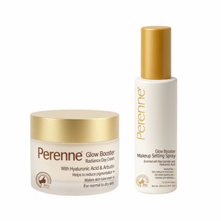 Combo of Perenne Glow Booster Radiance Day Cream & Glow Booster Makeup Setting Spray ( 50gm x 100ml )