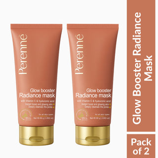 Glow Booster Radiance Mask with Vitamin C & Hyaluronic Acid | Deeply Cleanses | Instantly Glowing & Clear Skin | Men & Women | For All Skin Types (80g)