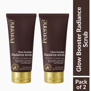 Glow Booster Radiance Scrub with Vitamin C & Hyaluronic Acid | Clean, Clear & Glowing Skin | Gently Smoothes, Re-Texturizes & Softens Skin | Men & Women | For All Skin Types (80g)