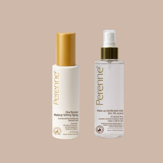 Buy Combo of Perenne Glow Booster Makeup Setting Spray & Makeup Disinfectant Mist (100ml x 200ml)