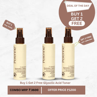 Buy 1 & Get 2  FREE Perenne 7% Glycolic Acid Discoloration Treatment Spray for Skin Brightening | Controls Body Odour | Helps reduce the darkness and pigmentation of underarms, elbows, neck, knees, and inner thighs | (100ml X 3)