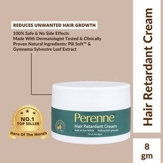 Perenne Hair Retardant Cream | Reduces Unwanted Face Hair Growth | Dermatologist-Tested & Clinically Proven Formula | Natural & Paraben-Free | Safe for Face & Body | For Women & Men
